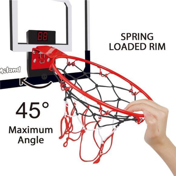Basketball Hoop Indoor - Mini Basketball Hoop for Door w/ Electronic Scoreboard - Picture 4 of 7